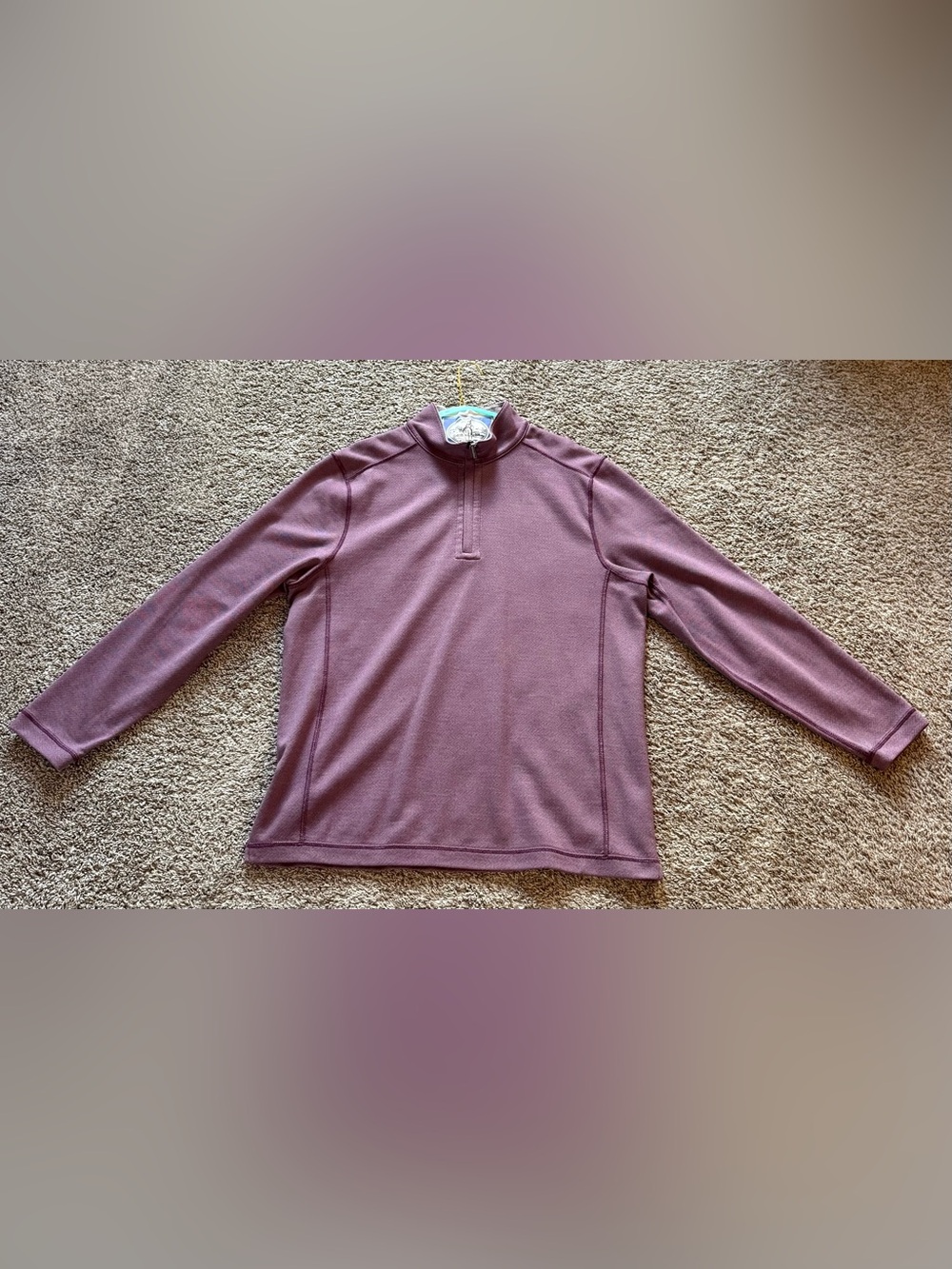 Men's Quarter-Zip Pullover in Mauve